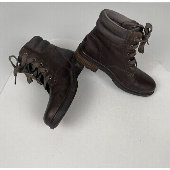 UGG Harrison Lace Thunder Cloud Leather Women’s Size 6 Waterproof Boots 1120777 - Picture 5 of 12